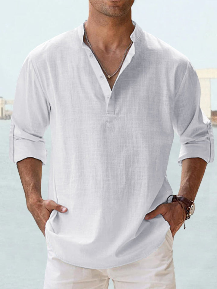 Elio Breathable Linen Shirt - White