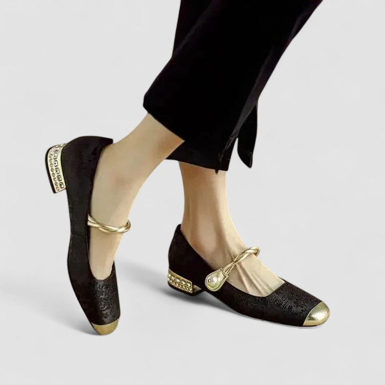 Zara | Satin Jewel-Heel Mary Janes