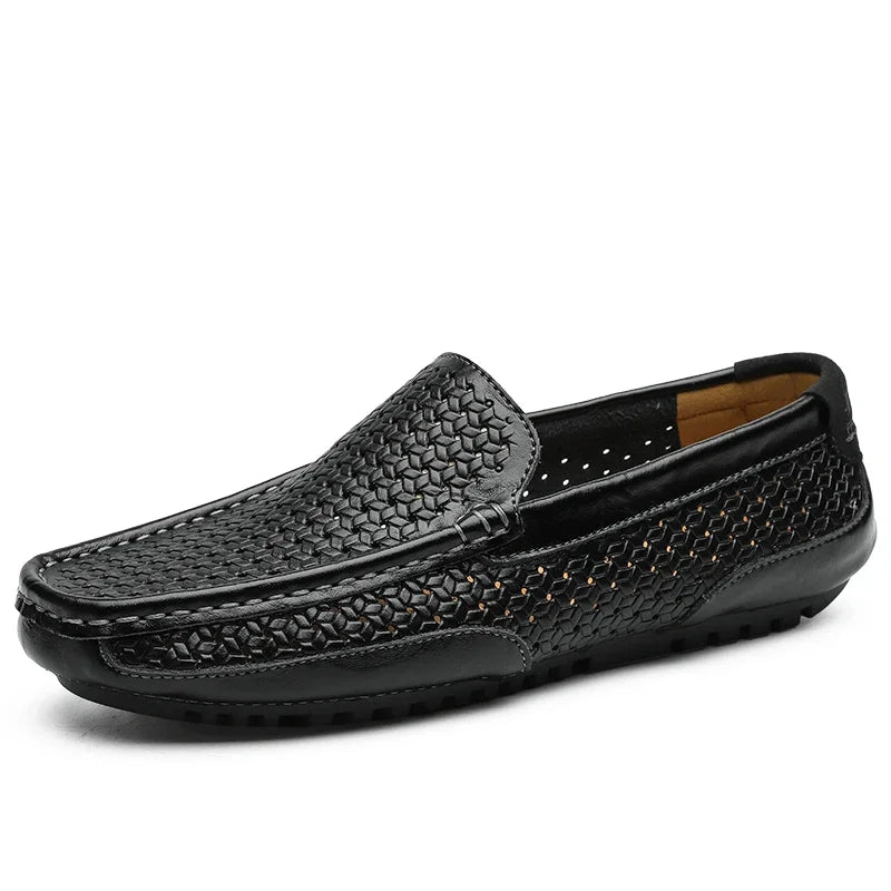 Alessandro Luxury Leather Loafers - Black