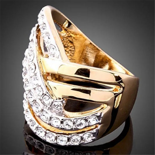 Gold-Tone Triple Heart Ring