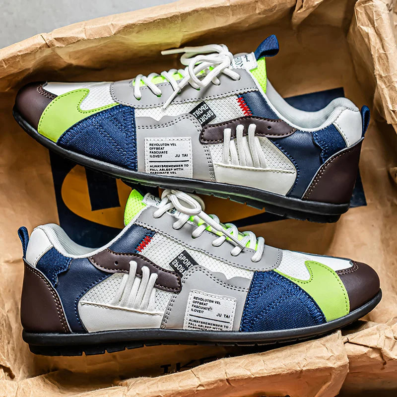 Giovanni Retro Colour-Block Sneakers - White