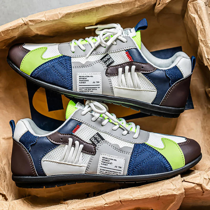 Giovanni Retro Colour-Block Sneakers - White