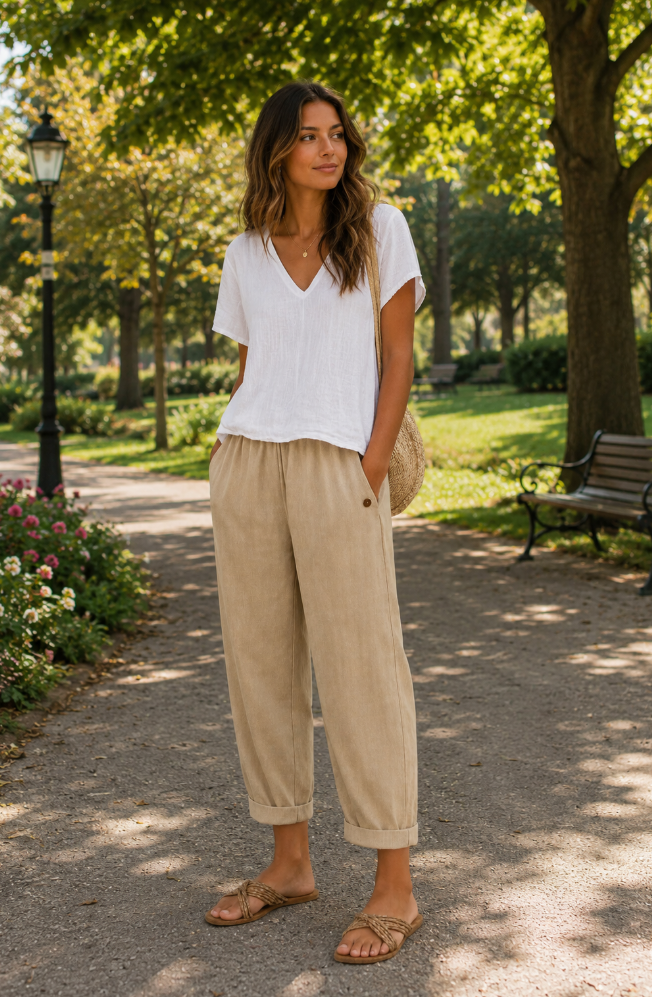 Rosa Lightweight Linen Trousers