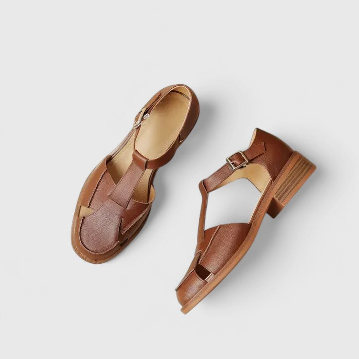 Daphne | Genuine Leather Closed-Toe Strap Sandals