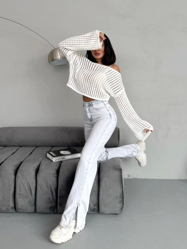 Betty Slit-Hem Straight Leg Jeans
