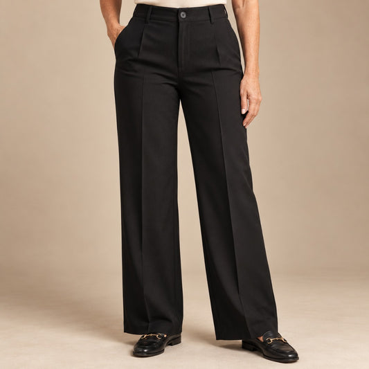 Judith | Stretch High-Waisted Pleated Trousers