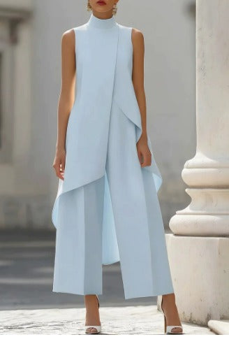 Catalina Elegant Wide-Leg Jumpsuit - Blue