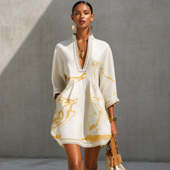 Charlotte | Crochet Trim Mini Dress