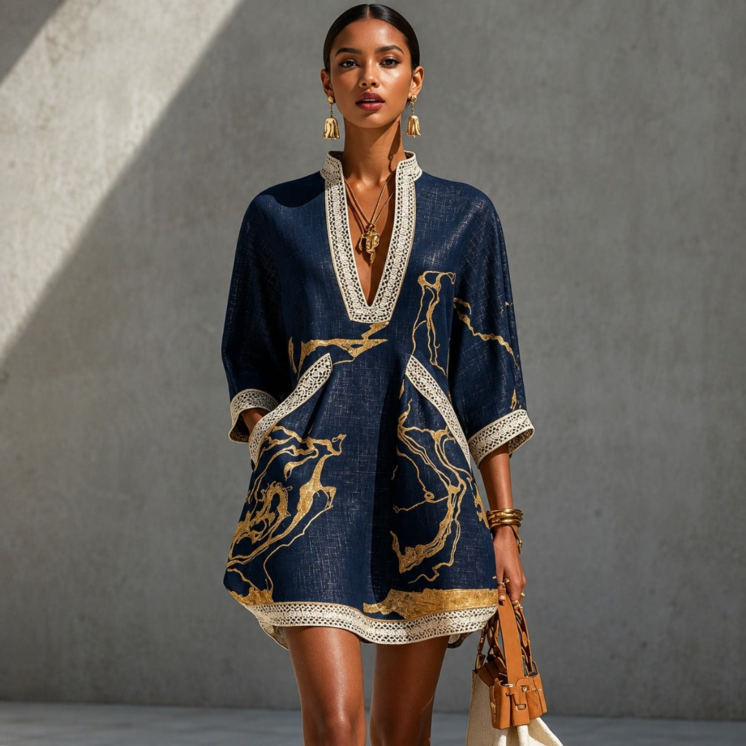 Charlotte | Crochet Trim Mini Dress
