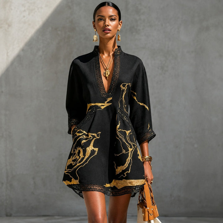 Charlotte | Crochet Trim Mini Dress