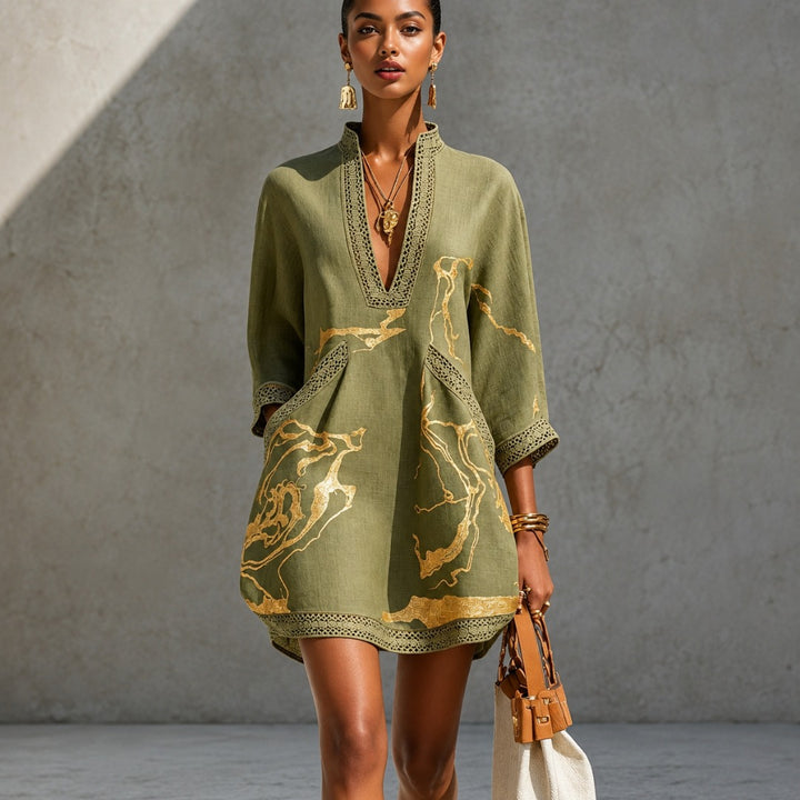 Charlotte | Crochet Trim Mini Dress