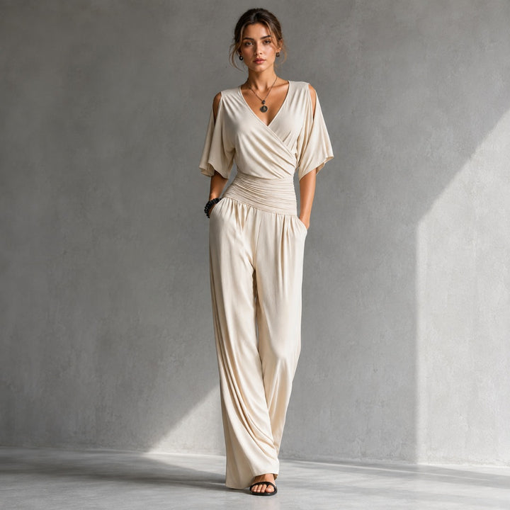 Victoria | Wrap-Front Wide-Leg Jumpsuit