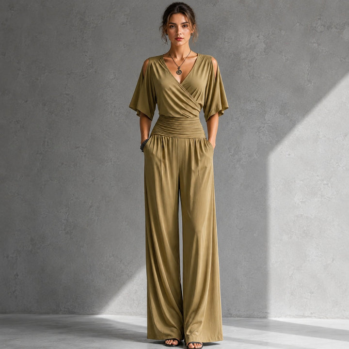 Victoria | Wrap-Front Wide-Leg Jumpsuit