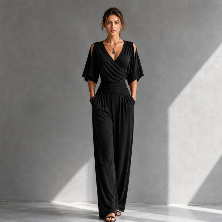 Victoria | Wrap-Front Wide-Leg Jumpsuit