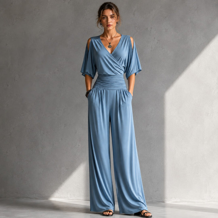 Victoria | Wrap-Front Wide-Leg Jumpsuit