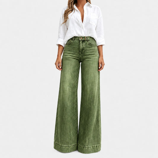 Lucia | Wide-Leg Vintage-Wash Jeans