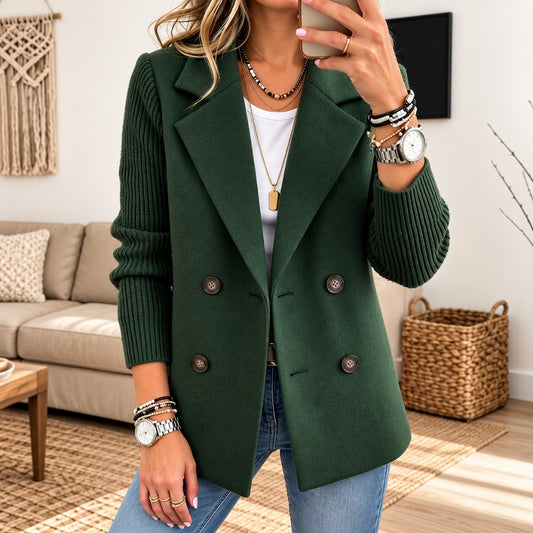 Eleanor | Knit-Sleeve Tailored Blazer