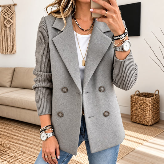 Eleanor | Knit-Sleeve Tailored Blazer