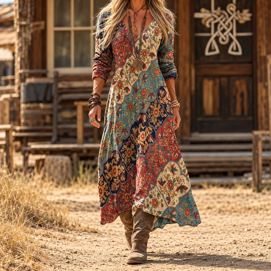Giselle | Flowing Vibrant Print Maxi Dress