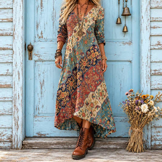 Giselle | Flowing Vibrant Print Maxi Dress