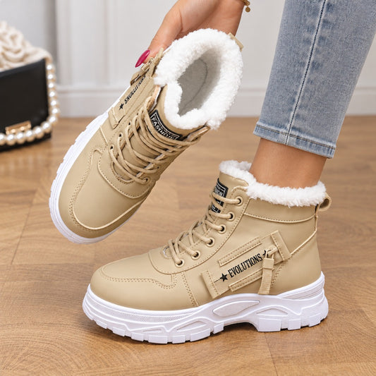 Margaret | Warm Lace-Up High-Top Winter Trainers
