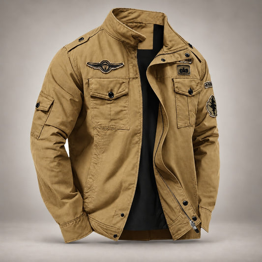 William | Cotton Utility Jacket with Stand Collar