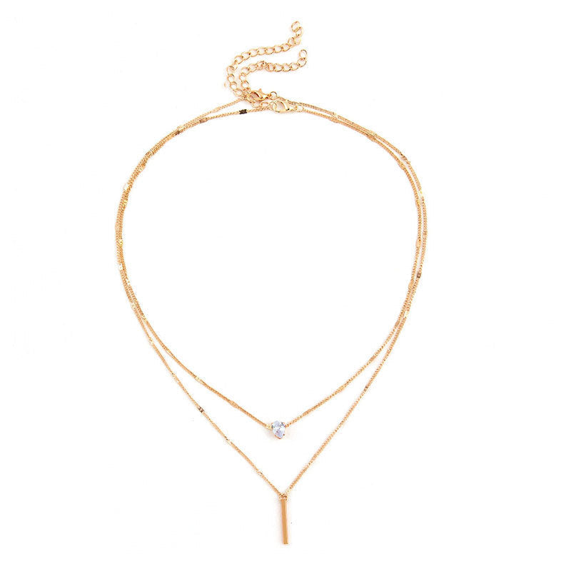 Gold &amp; Silver Double Pendant Necklace