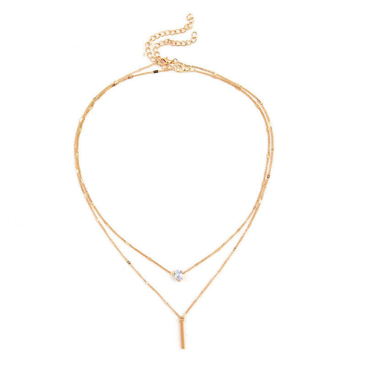 Gold &amp; Silver Double Pendant Necklace
