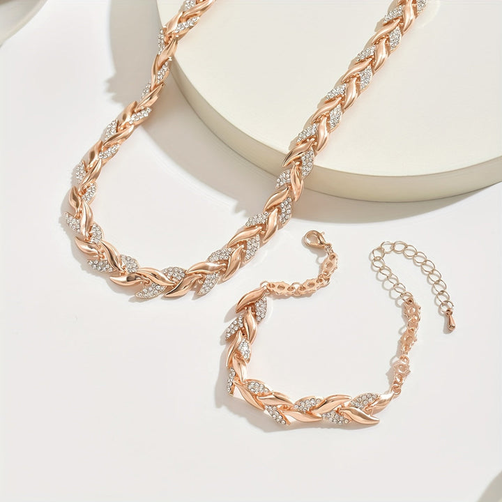 Crystal Fishbone Jewellery Set