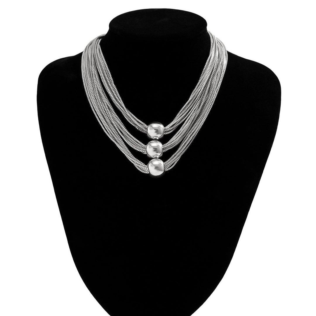 Gold Statement Ball Pendant Necklace