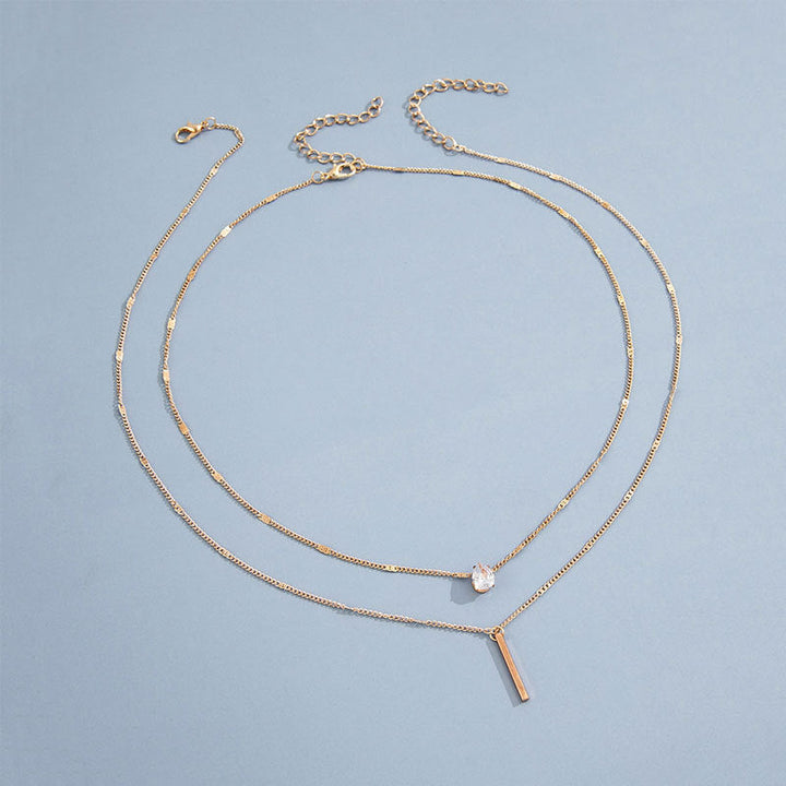 Gold &amp; Silver Double Pendant Necklace