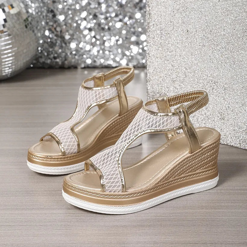 Nadia Elegant Slip-On Wedge Sandals