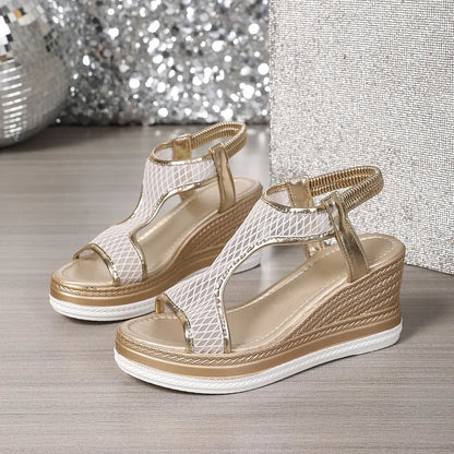 Nadia Elegant Slip-On Wedge Sandals