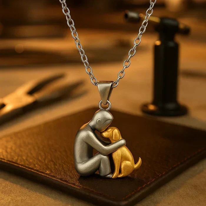Faith Dog Lover's Pendant Necklace - Gold Men's