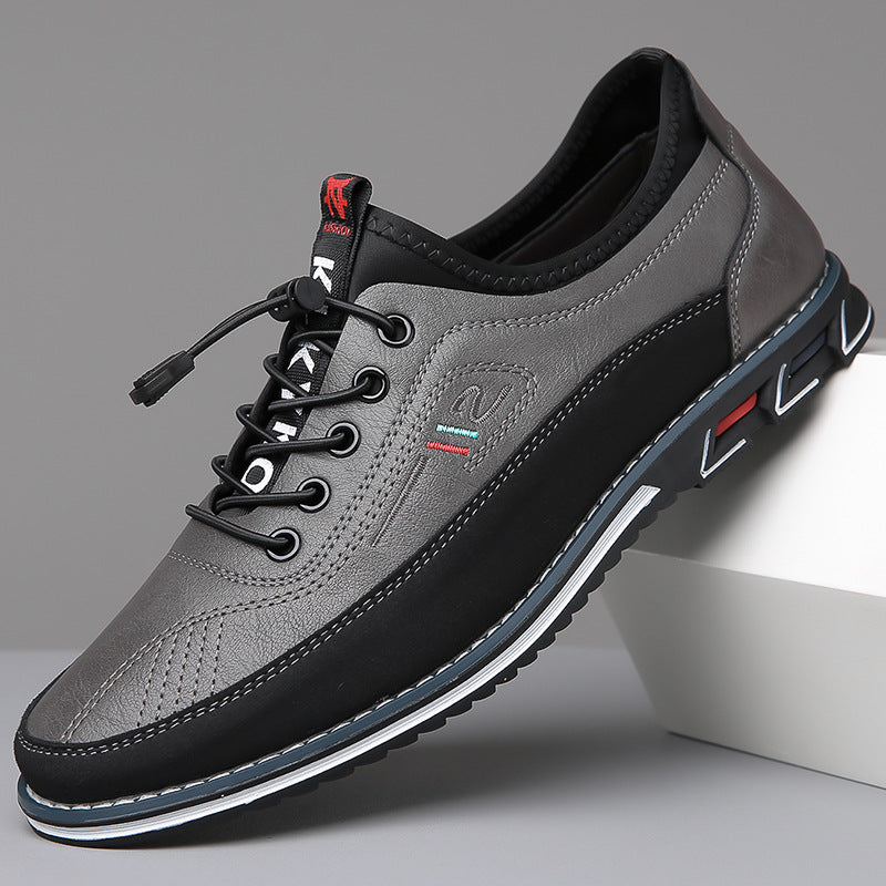 Marco Handcrafted Leather Oxford Shoes - Grey