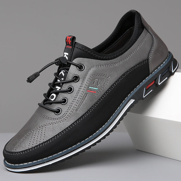 Marco Handcrafted Leather Oxford Shoes - Grey