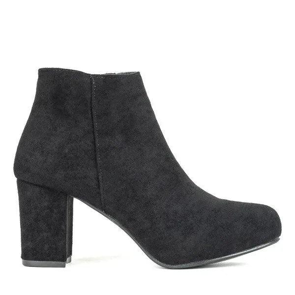 Josephine Suede Block-Heel Ankle Boots