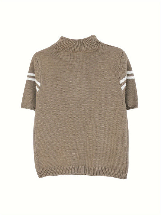 Erin | Striped Zipper Sweater