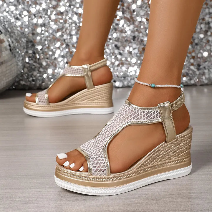Nadia Elegant Slip-On Wedge Sandals