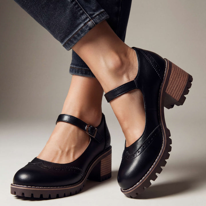 Beatrix Brogue Detail Block Heels