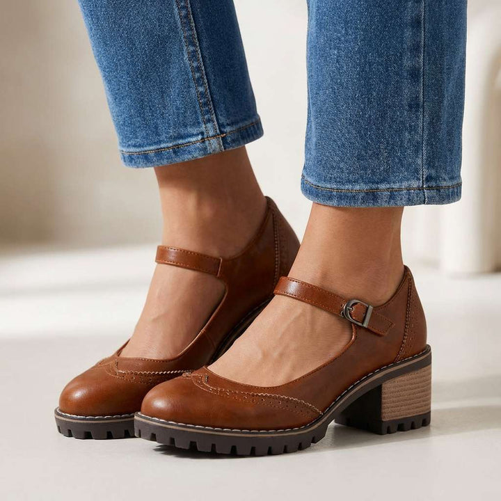 Beatrix Brogue Detail Block Heels
