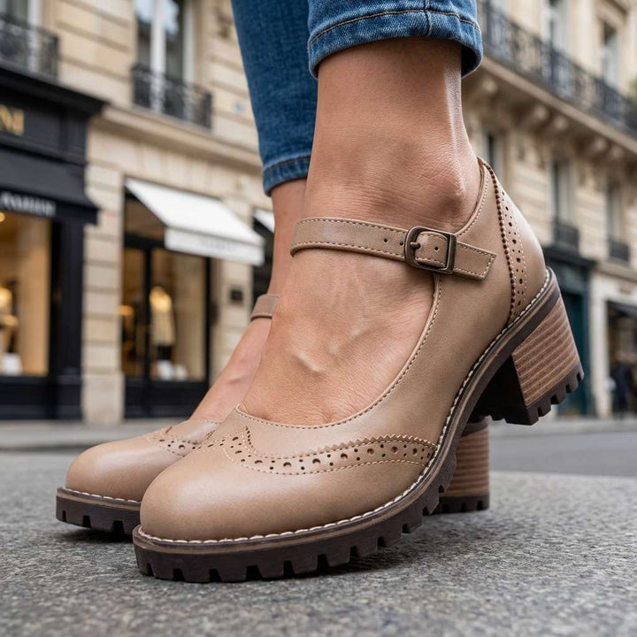 Beatrix Brogue Detail Block Heels