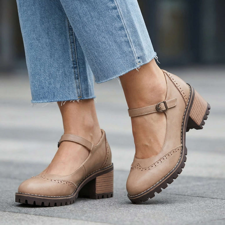 Beatrix Brogue Detail Block Heels