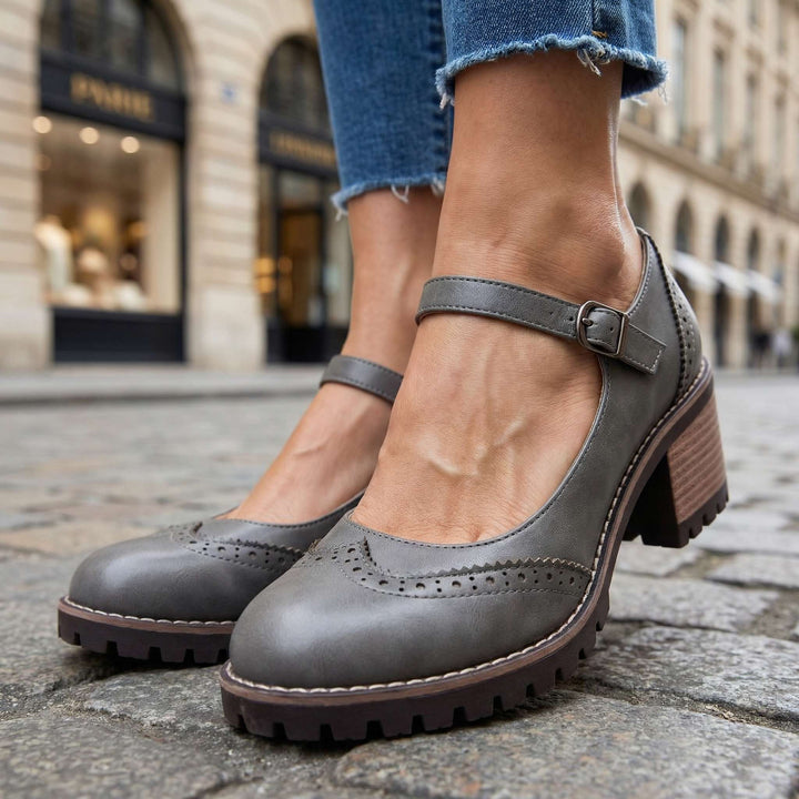 Beatrix Brogue Detail Block Heels