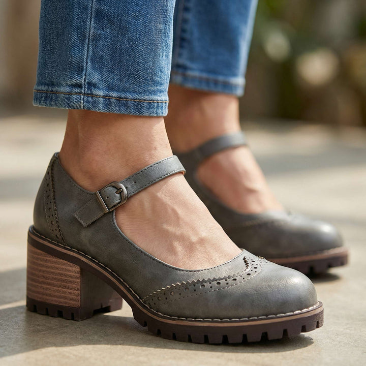 Beatrix Brogue Detail Block Heels