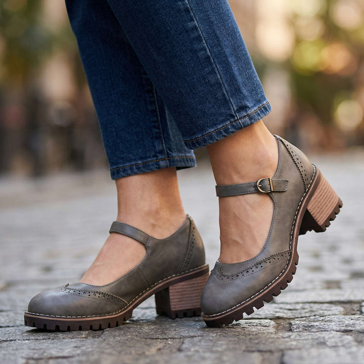 Beatrix Brogue Detail Block Heels