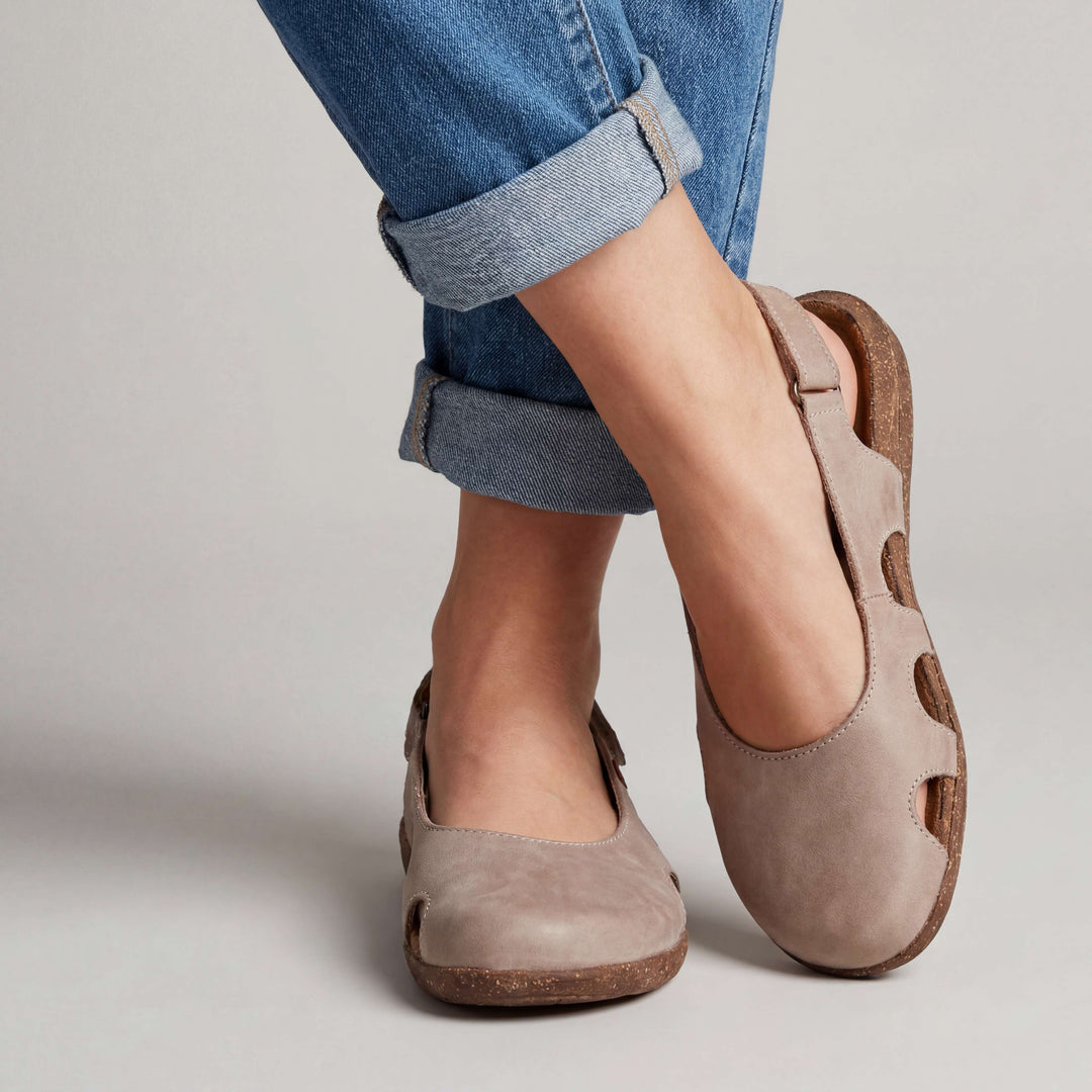 Deborah Cushioned Adjustable Sandals - Beige