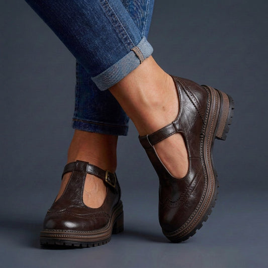 Lorna | Brogue Block Heel Mary Janes