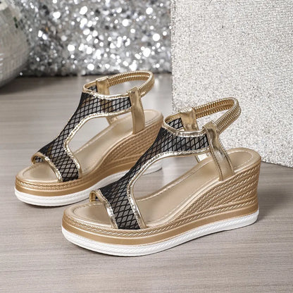 Nadia Elegant Slip-On Wedge Sandals