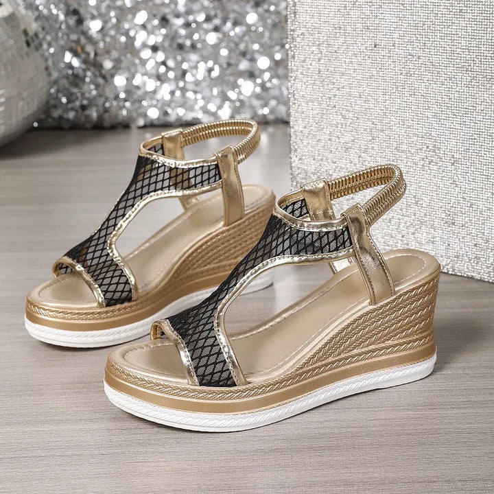 Nadia Elegant Slip-On Wedge Sandals